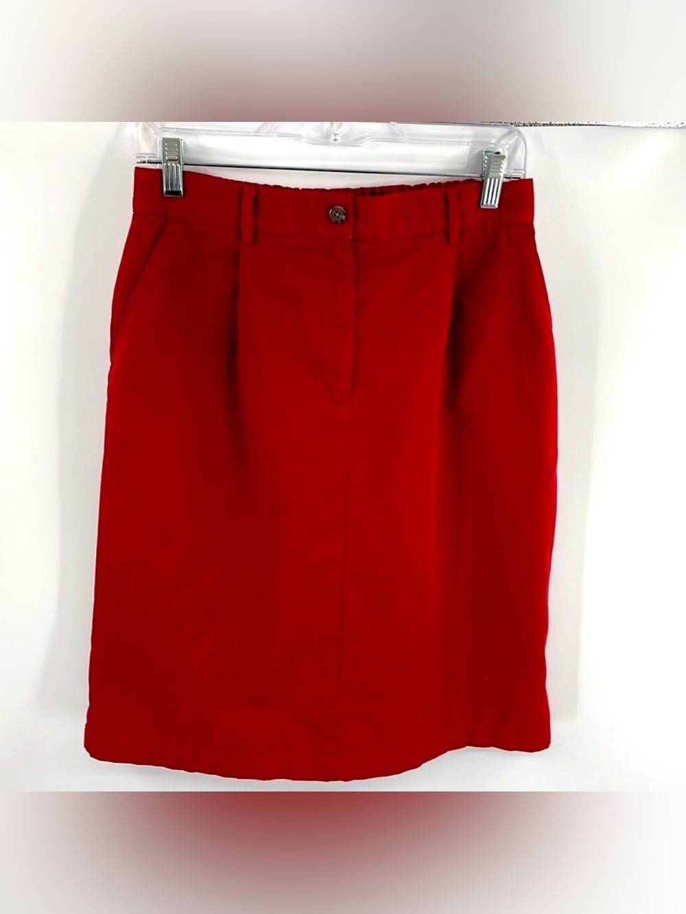 L.L. Bean Red Cotton Blend Skirt Size 10